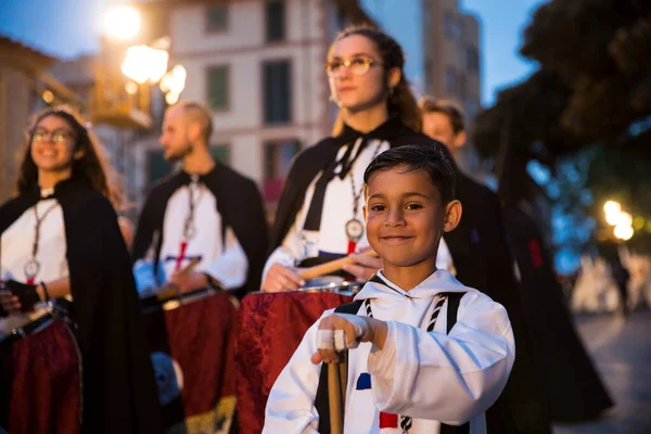 Palma Espanha Abril 2019 Procissão Quinta Feira Santa Penitentes Irmandade — Fotografia de Stock