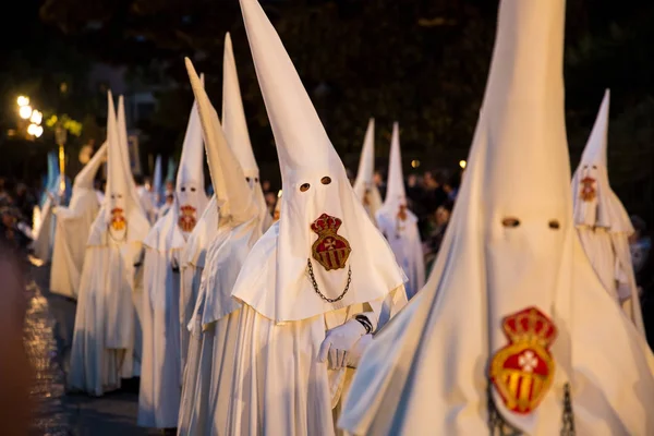 Palma Espanha Abril 2019 Procissão Quinta Feira Santa Penitentes Irmandade — Fotografia de Stock