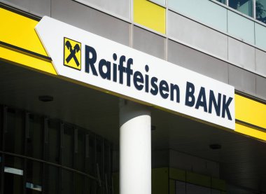 Raiffeisen Bankası 'nın şubesinin logosu 