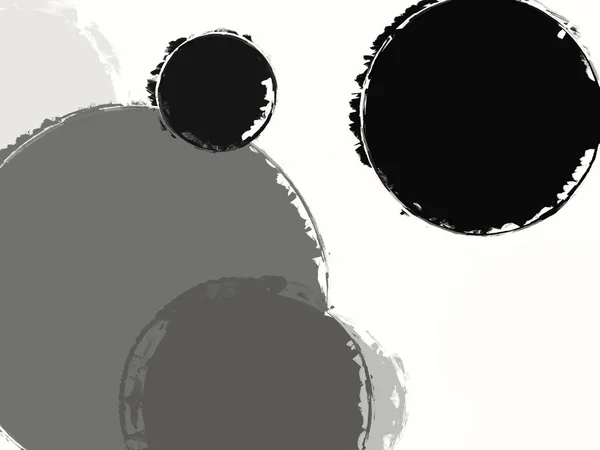 Šedé Černé Akvarelové Kruhy Zrnitou Texturou Vzor Pozadí — Stock fotografie