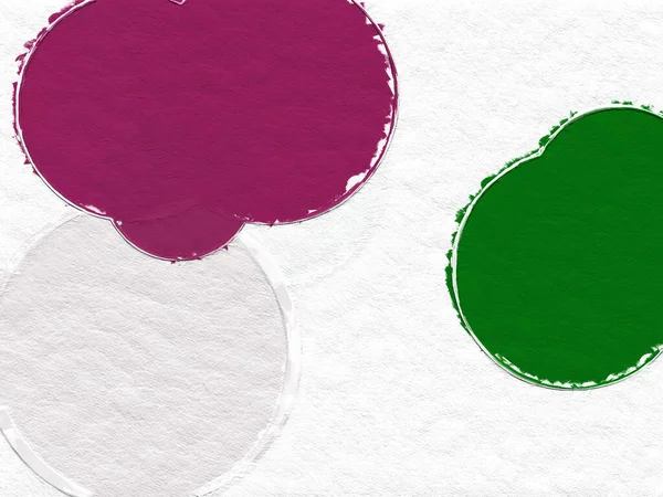 Weiße Rosa Und Grüne Aquarellkreise Mit Körnigem Texturmuster Hintergrund — Stockfoto