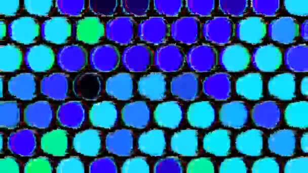 ざらざらした質感の背景を持つ円パターンの歪んだ映像 背景色壁とテキストのためのコピースペースを持っています — ストック動画