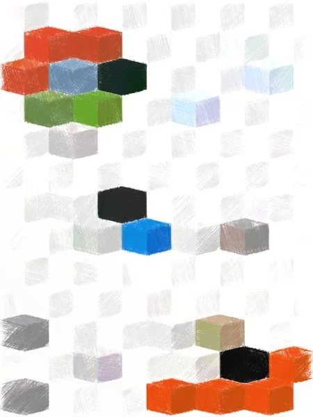Gecontroleerde Geometrische Gradiënt Achtergrond Pleinen Vormen Naadloos Patroon — Stockfoto