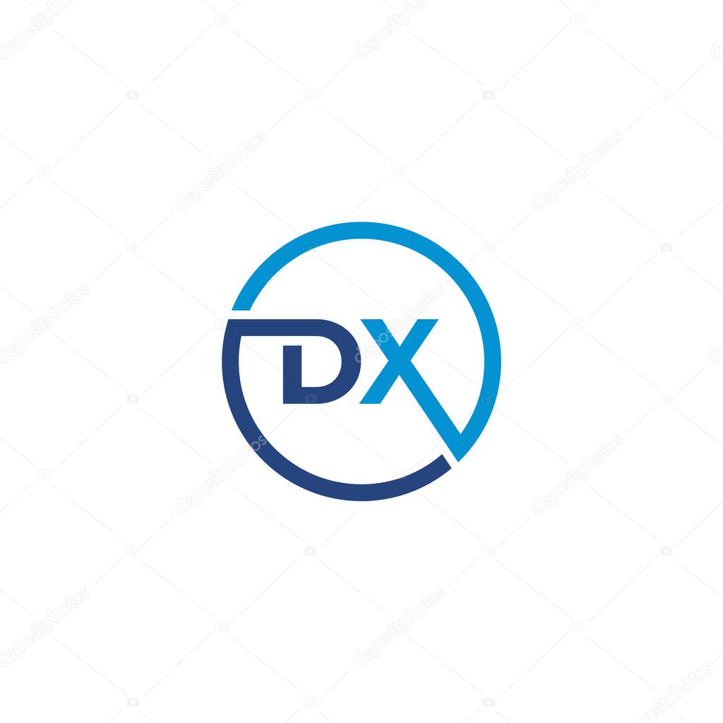 DX  Letter logo icon design template elements