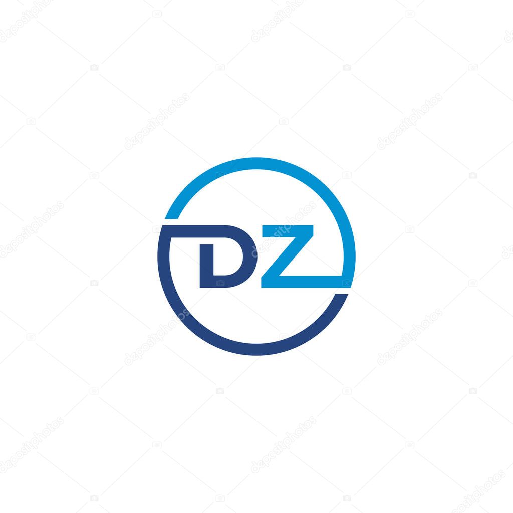 DZ  Letter logo icon design template elements