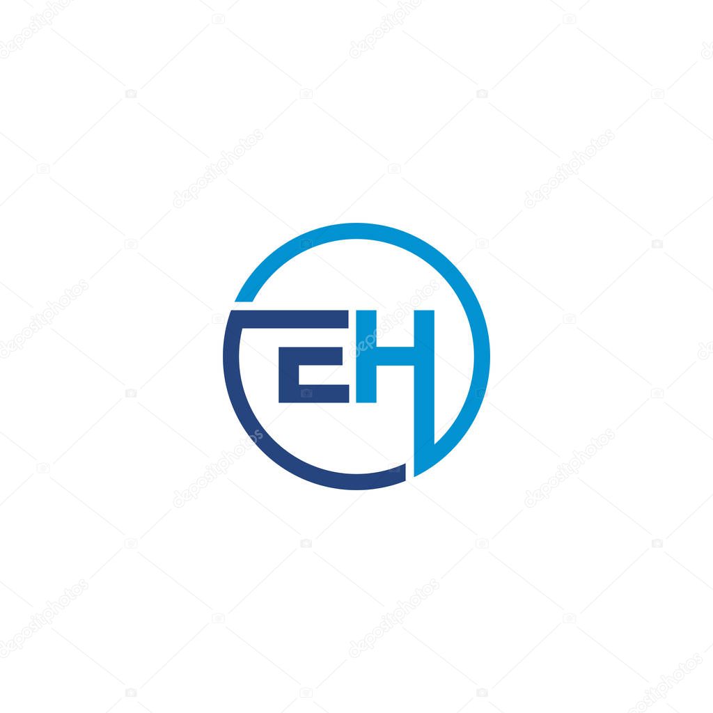 EH  Letter logo icon design template elements