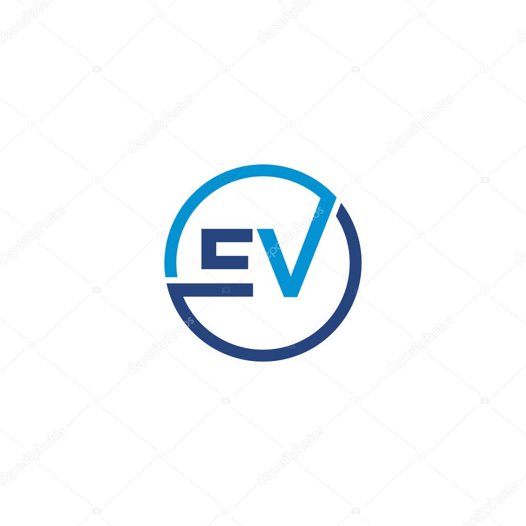 EV  Letter logo icon design template elements
