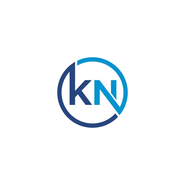Kn文字のロゴアイコンデザインテンプレート要素 — ストックベクタ