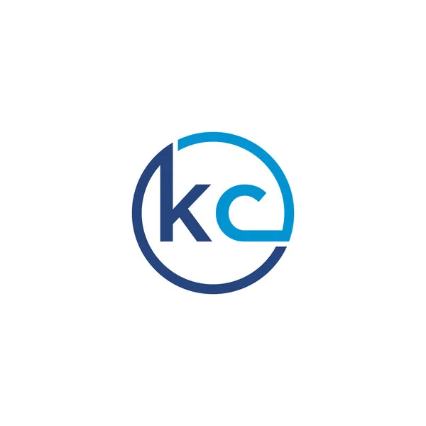 Kcレターロゴアイコンデザインテンプレート要素 — ストックベクタ