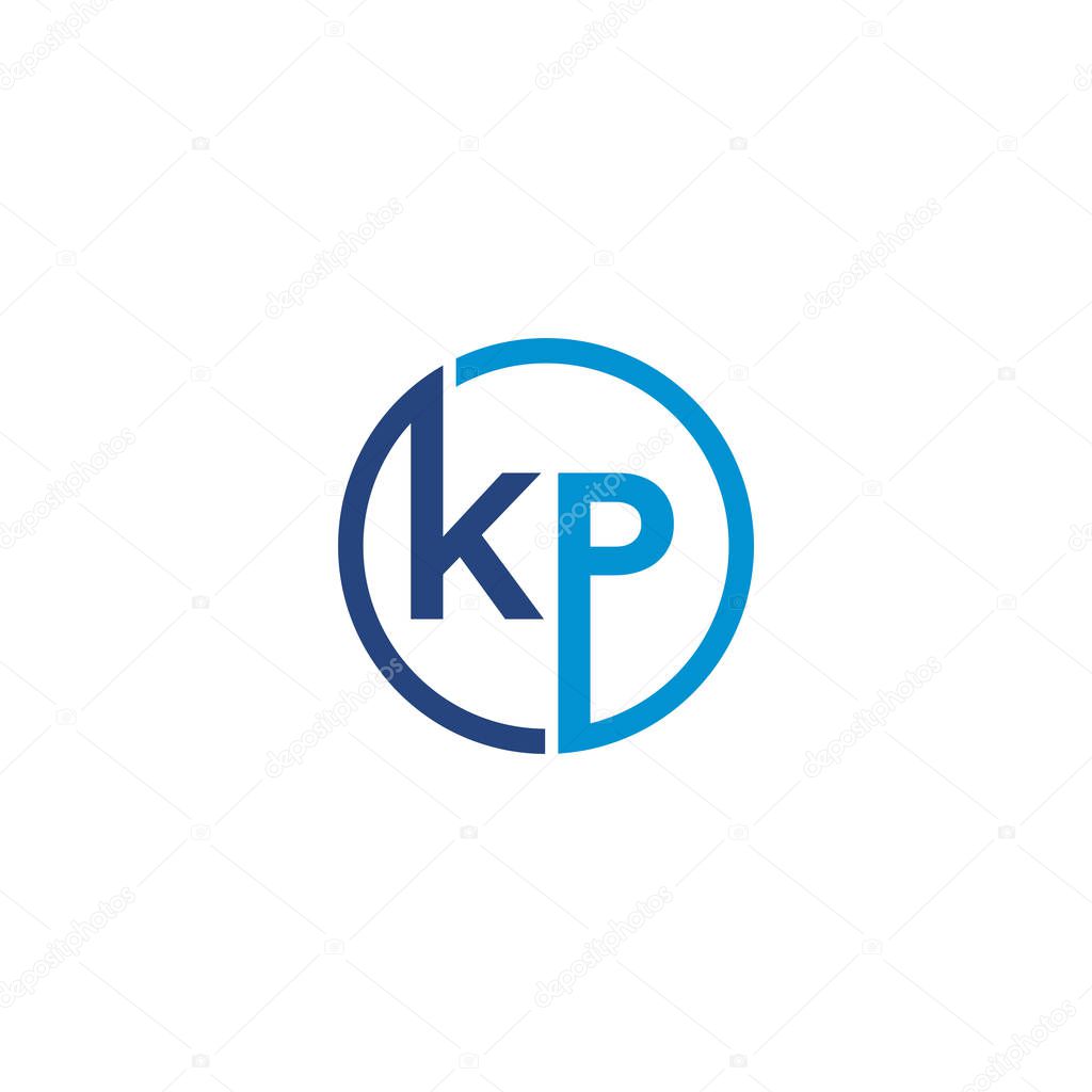 KP  Letter logo icon design template elements