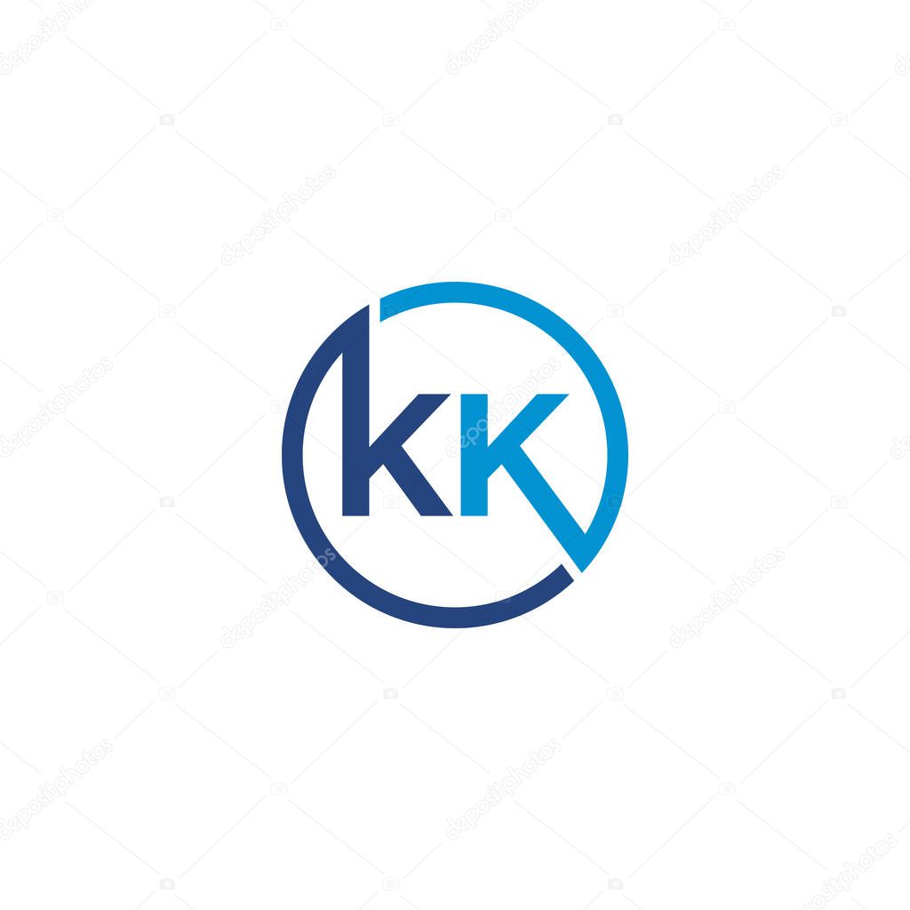 KK  Letter logo icon design template elements
