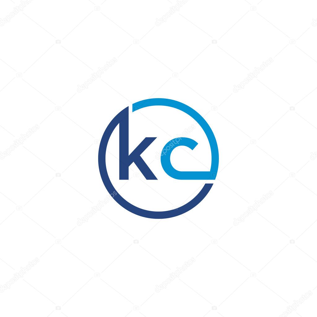 KC  Letter logo icon design template elements