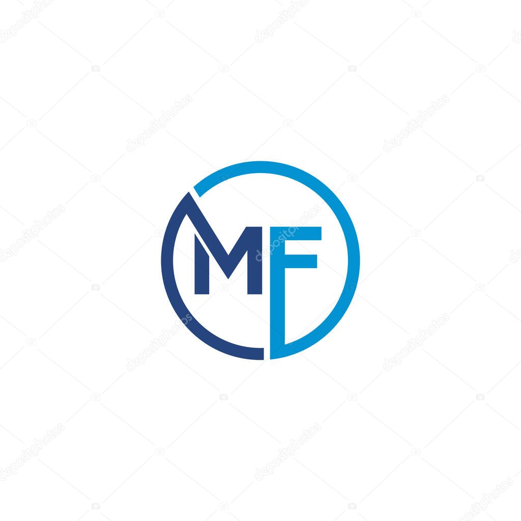 MF  Letter logo icon design template elements