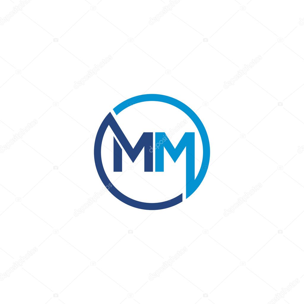 MM  Letter logo icon design template elements
