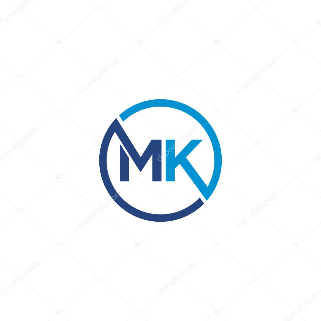MK  Letter logo icon design template elements