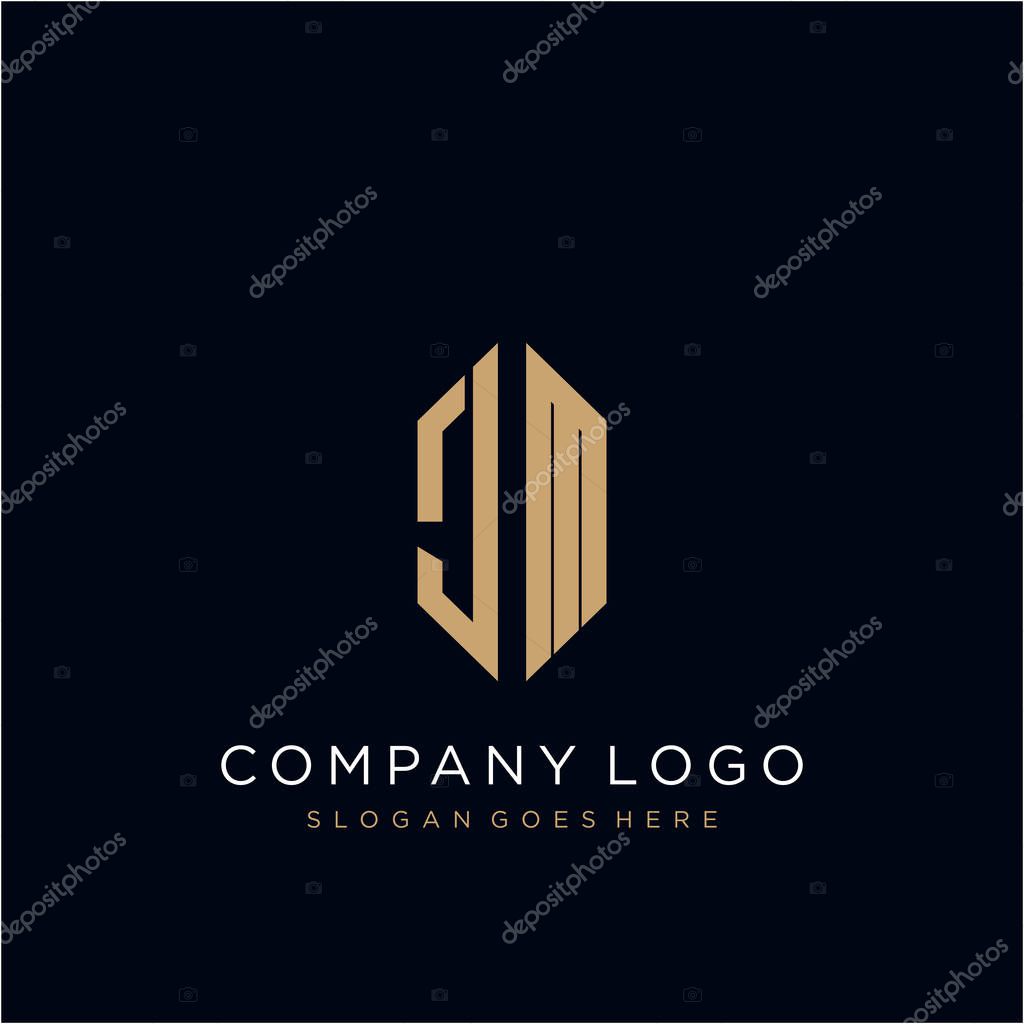 JM  Letter logo icon design template elements