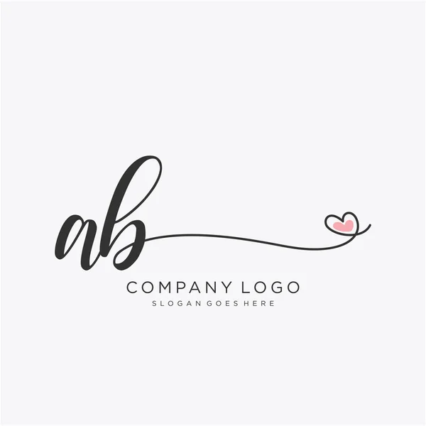 Initial Handwriting Logo Design Circle Beautyful Design Handwritten Logo Fashion — Stock Vector