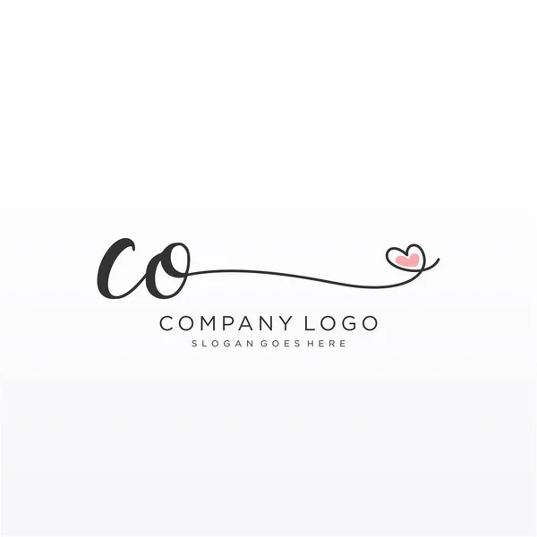 Initieel Handschrift Logo Ontwerp Met Cirkel Prachtig Design Handgeschreven Logo — Stockvector