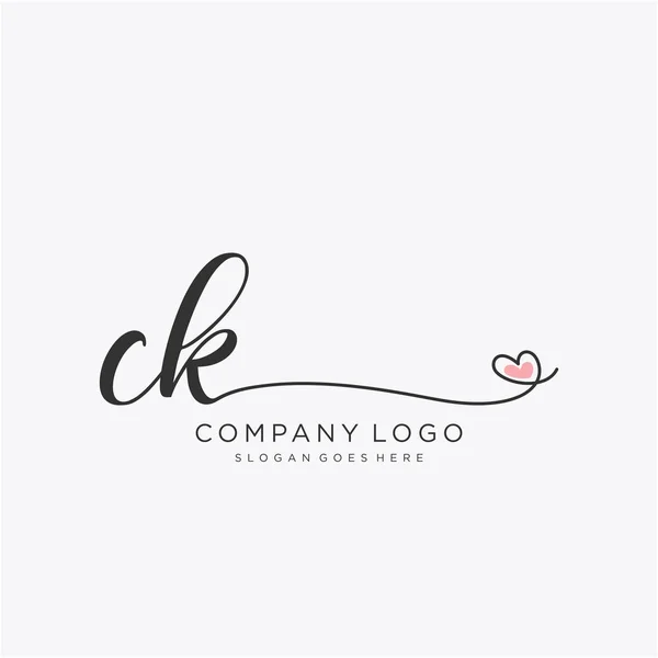 Logo Tulisan Tangan Initial Dengan Lingkaran Desain Logo Tulisan Tangan - Stok Vektor