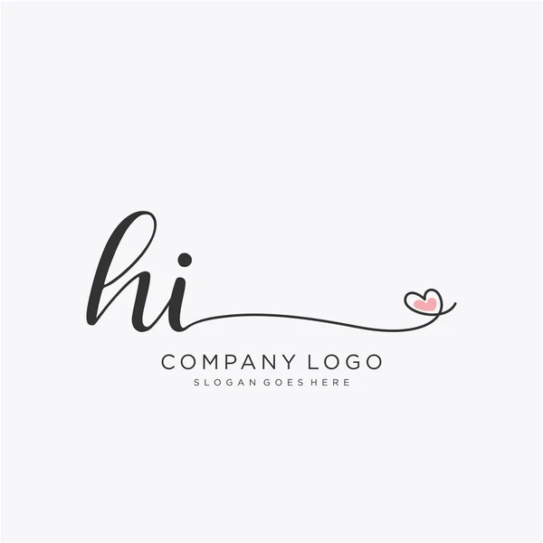 Witam Początkowy Projekt Logo Pisma Kółkiem Piękny Design Ręcznie Pisane — Wektor stockowy