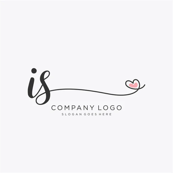 Initial Handwriting Logo Design Circle Beautyful Design Handwritten Logo Fashion — Stock Vector