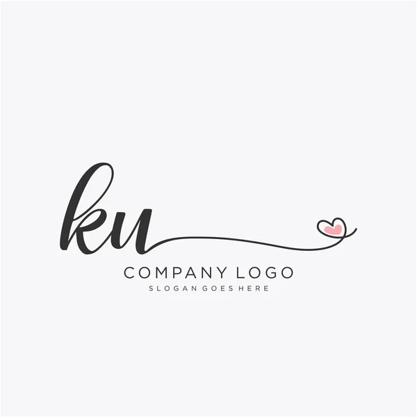 Initial Handwriting Logo Design Circle Beautyful Design Handwritten Logo Fashion — 图库矢量图片