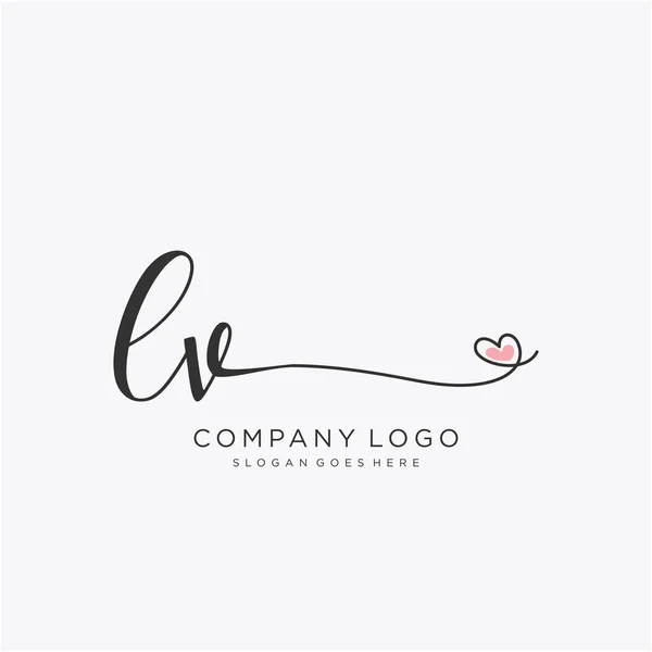 Projeto Inicial Logotipo Caligrafia Com Círculo Logotipo Manuscrito Design Bonito —  Vetores de Stock