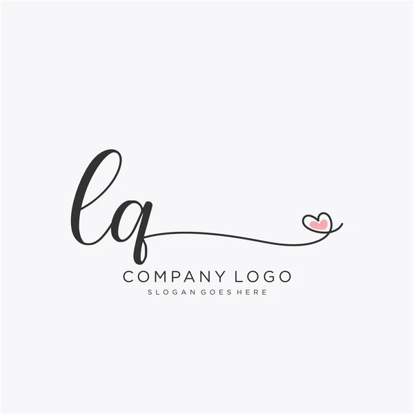 Projeto Inicial Logotipo Caligrafia Com Círculo Logotipo Manuscrito Design Bonito —  Vetores de Stock