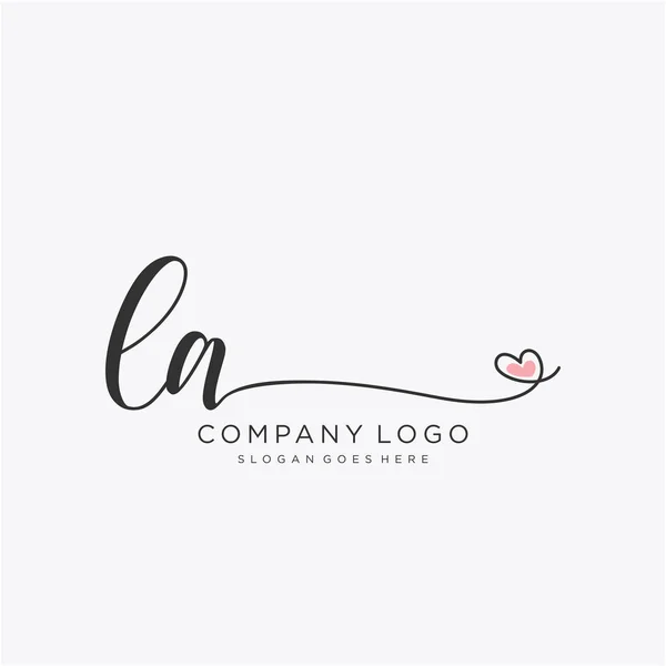 Initial Handwriting Logo Design Circle Beautyful Design Handwritten Logo Fashion — Stock vektor