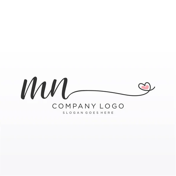 Initial Handwriting Logo Design Circle Beautyful Design Handwritten Logo Fashion — Stock Vector