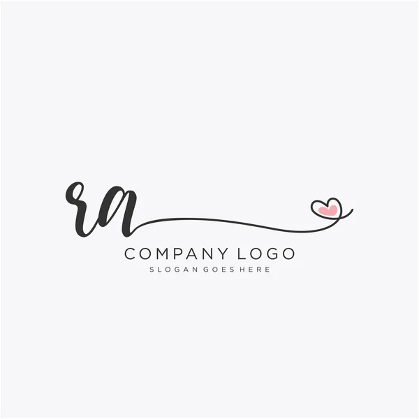 ラー円と初期手書きのロゴデザイン ファッション チーム 結婚式 高級ロゴのための美しいデザイン手書きのロゴ — ストックベクタ