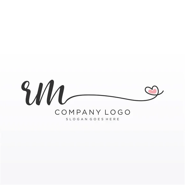 Diseño Inicial Del Logotipo Escritura Mano Con Círculo Diseño Hermoso — Vector de stock