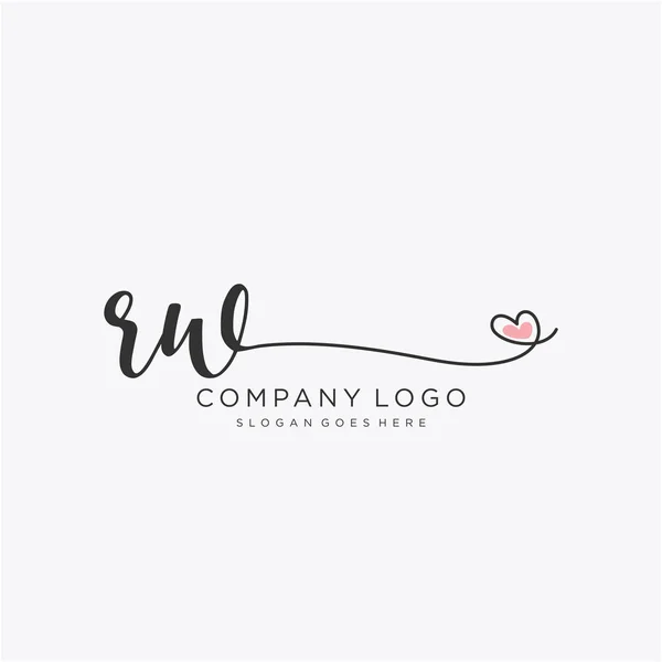 Projeto Inicial Logotipo Caligrafia Com Círculo Logotipo Manuscrito Design Bonito —  Vetores de Stock