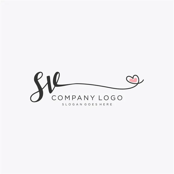 Inledande Handstil Logotyp Design Med Cirkel Skönhet Design Handskriven Logotyp — Stock vektor