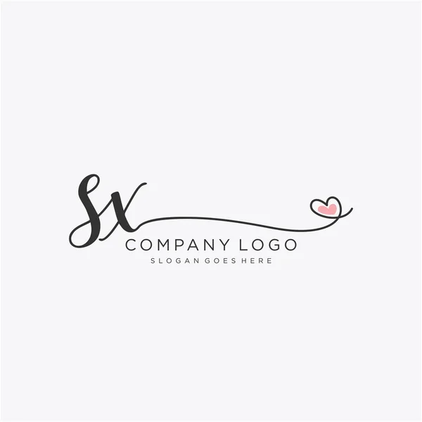 Projeto Inicial Logotipo Caligrafia Com Círculo Logotipo Manuscrito Design Bonito —  Vetores de Stock