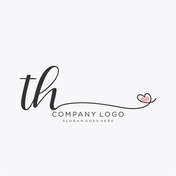 Initial Handwriting Logo Design Circle Beautyful Design Handwritten Logo Fashion — Stock Vector