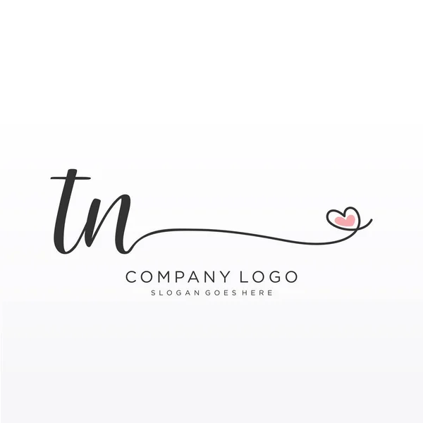 Initial Handwriting Logo Design Circle Beautyful Design Handwritten Logo Fashion — Stock Vector