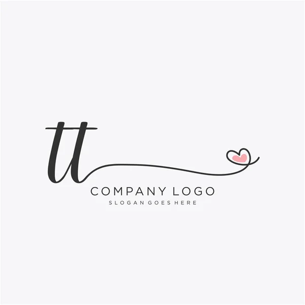 Eerste Handschrift Logo Ontwerp Met Cirkel Prachtig Design Handgeschreven Logo — Stockvector