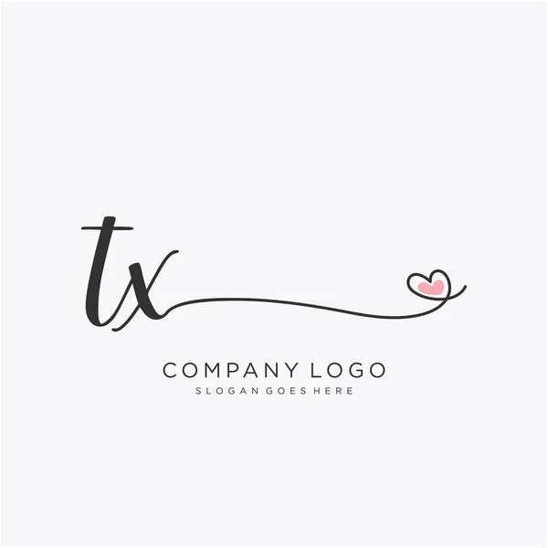 Projeto Inicial Logotipo Caligrafia Com Círculo Logotipo Manuscrito Design Bonito —  Vetores de Stock