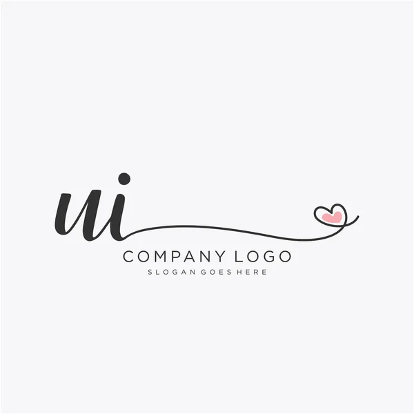 UI Initial handwriting logo design with circle. Beautyful design handwritten logo for fashion, team, wedding, luxury logo.