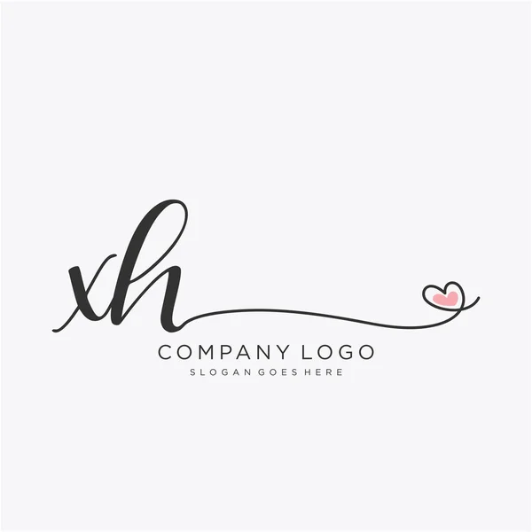 Дизайн Логотипу Почерку Xhinitial Колом Дизайн Beautyful Логотип Ручної Роботи — стоковий вектор