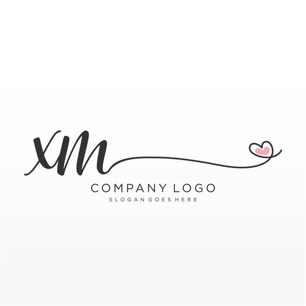 Projeto Inicial Logotipo Caligrafia Com Círculo Logotipo Manuscrito Design Bonito —  Vetores de Stock
