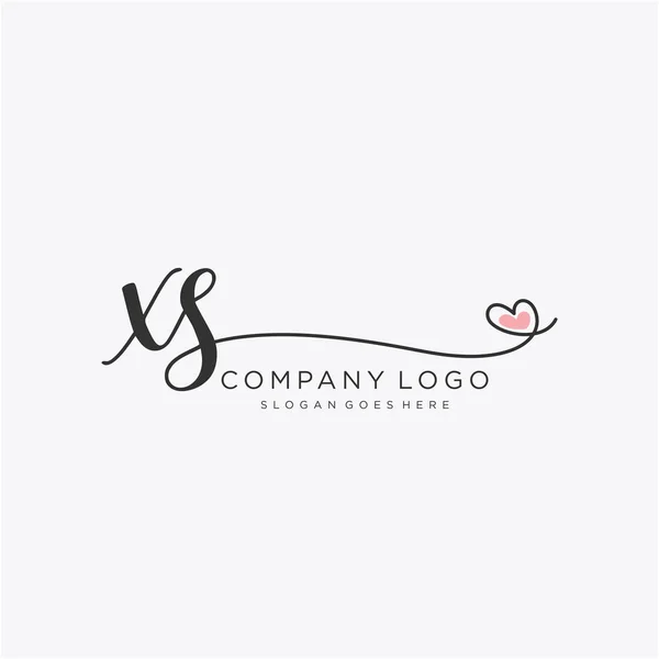 Projeto Inicial Logotipo Caligrafia Com Círculo Logotipo Manuscrito Design Bonito —  Vetores de Stock