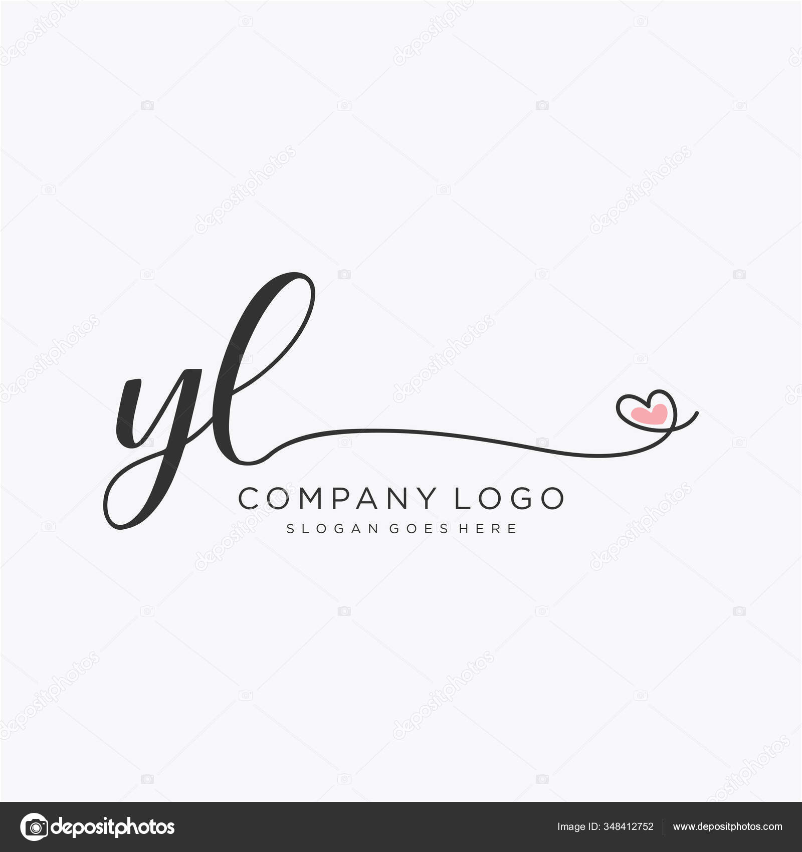 Yl y l black and white lines letter logo design Vector Image