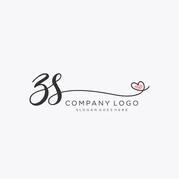 Initial Handwriting Logo Design Circle Beautyful Design Handwritten Logo Fashion — Stock Vector