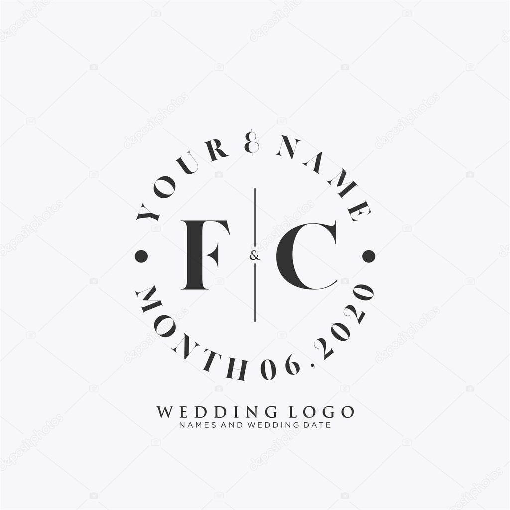FC Initial beauty monogram and elegant logo design, handwriting logo of initial signature, wedding, fashion, floral and botanical with creative template