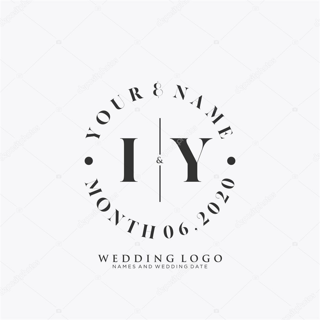 IY Initial beauty monogram and elegant logo design, handwriting logo of initial signature, wedding, fashion, floral and botanical with creative template