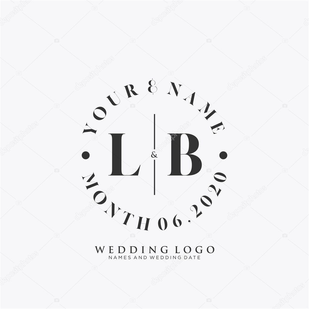 LB Initial beauty monogram and elegant logo design, handwriting logo of initial signature, wedding, fashion, floral and botanical with creative template