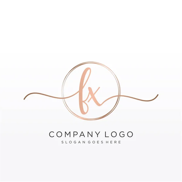 Initiale Handschrift Logo Mit Kreis Handgezeichneten Vorlagenvektor — Stockvektor