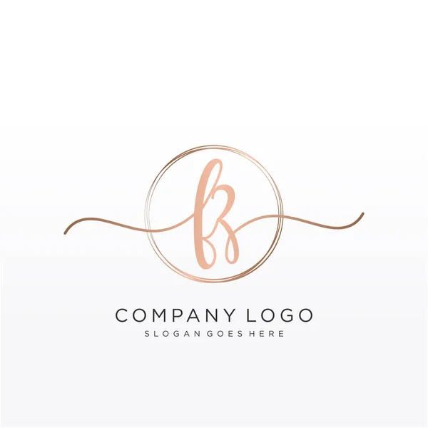 Initial Handwriting Logo Circle Hand Drawn Template Vector — Stock Vector